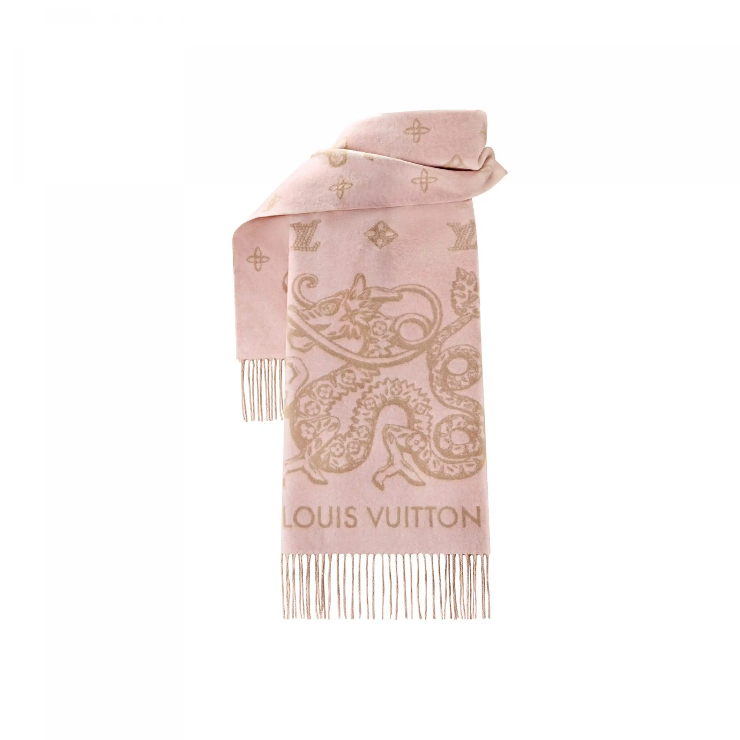 Cheap Louis Vuitton M79543 Pink Precious Dragon Reykjavik Scarf 0126