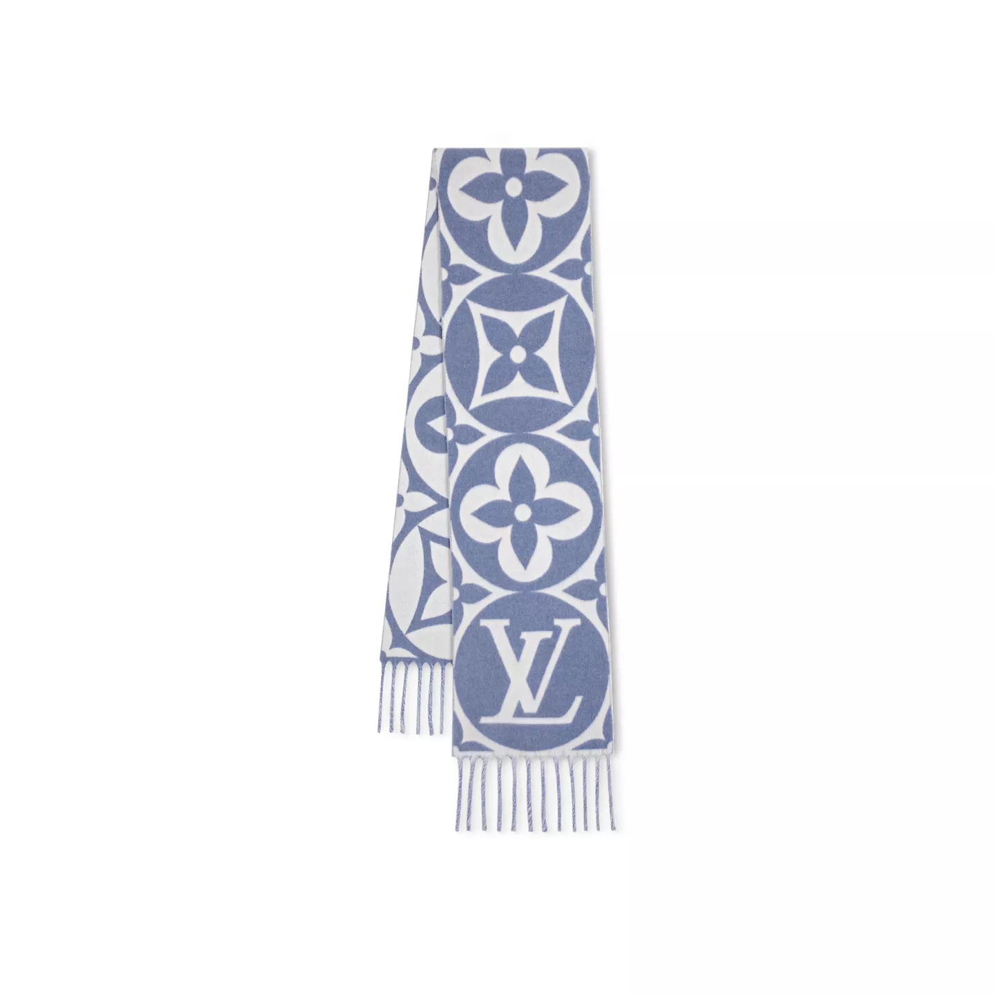 Cheap Louis Vuitton Blue M79214 FLIGHT MODE LV Medallion Scarf 0115