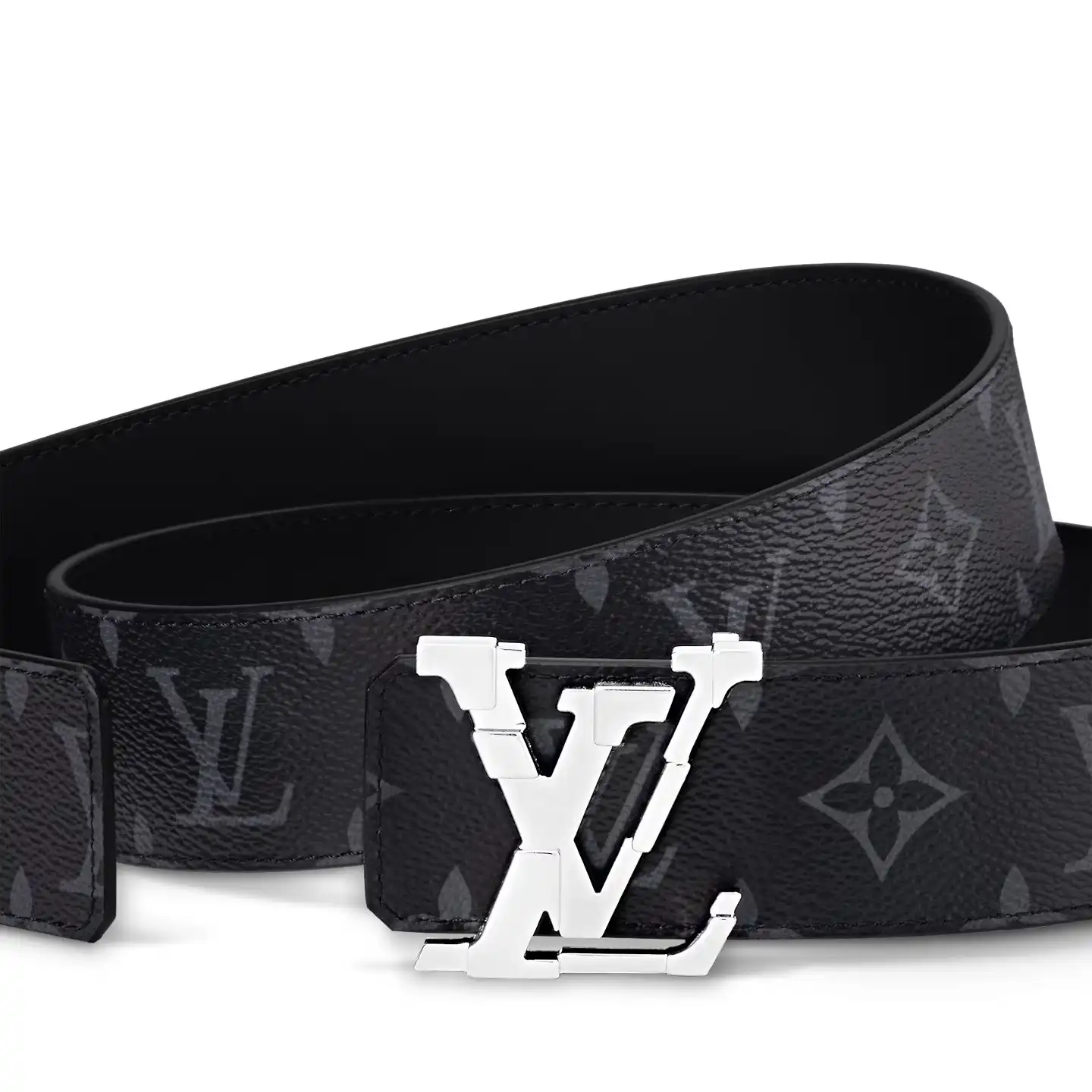 Cheap Louis Vuitton M8346U Monogram Eclipse LV Pixel 40mm Reversible Belt 0123