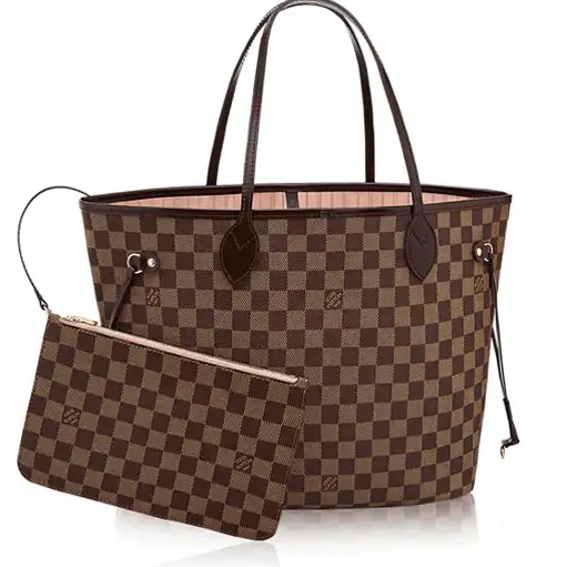 Cheap Damier Louis Neverfull Canvas Bag MM Ebene Vuitton N41603 Shoulder 0211