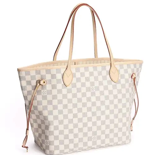 Cheap Vuitton MM Bag Azur Neverfull Shoulder Canvas N51107 Damier Louis 0218