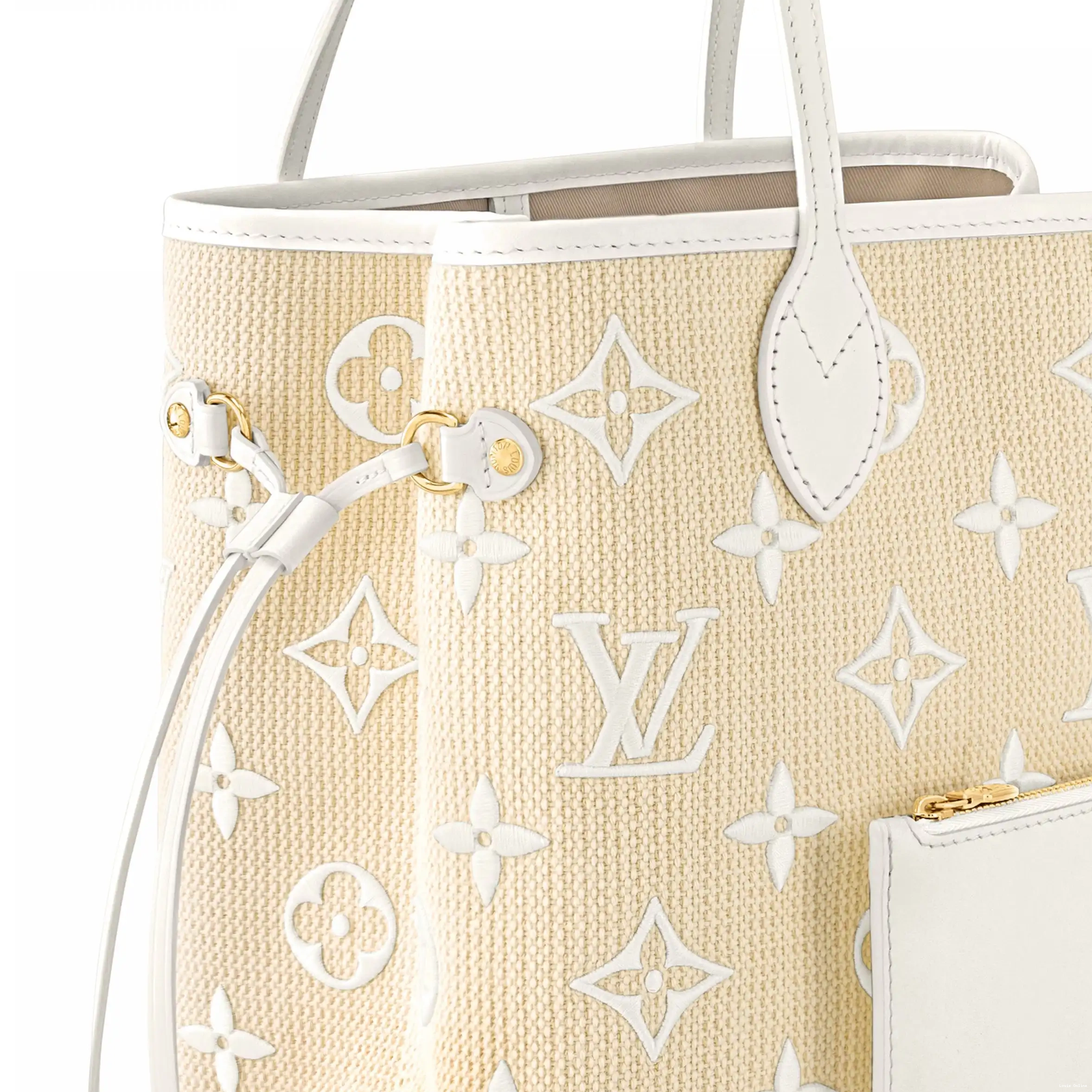 Cheap Cotton M22839 Beige Louis Neverfull Lotus White Vuitton MM 0218