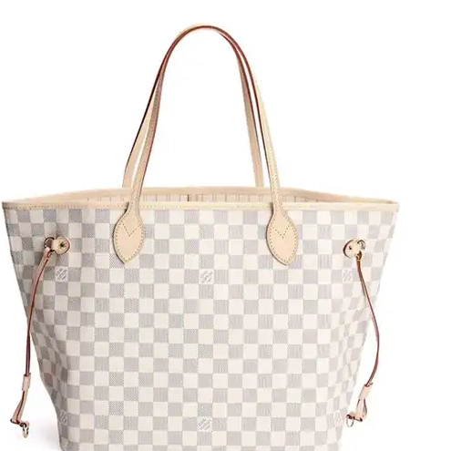 Cheap Vuitton MM Bag Azur Neverfull Shoulder Canvas N51107 Damier Louis 0218