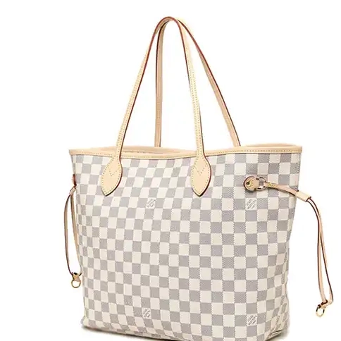 Cheap Vuitton GM Louis Damier N51108 Canvas Azur Neverfull Bag Shoulder 0208